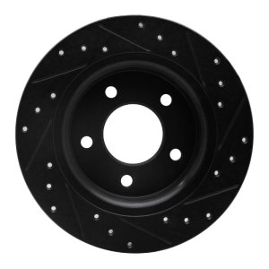 Mazda 3 Brake Rotor (1) - Rear Left - R1 Concepts - Drilled & Slotted - Black - `04-`13